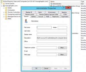 Active Directory Users and Computers